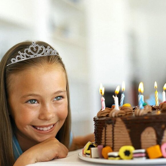 6 Pack Crystal Tiara Crown,Rhinestone Princess Crown,Silver Crystal Tiara for Gi - Picture 5 of 7